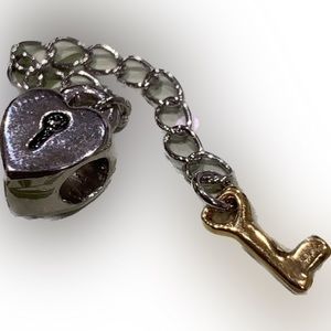 Key & lock heart charm